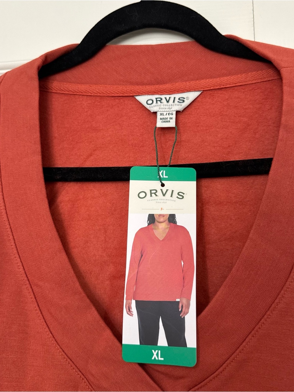 Orvis Soft Sweatshirt V-Neck, Orange, Women’s Size XL